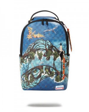 Blue Sprayground Avatar Shark Island Lagoon Sea Backpacks | 37408-HMEC