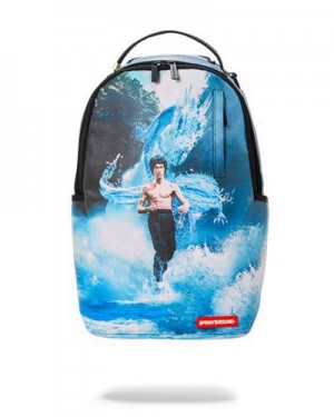 Blue Sprayground Bruce Lee Water Dragon (Dlxv) Backpacks | 86197-AFEI