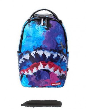 Blue Sprayground Color Drip Backpacks | 40957-NEQO