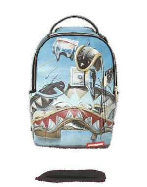 Blue Sprayground Dali Shark Backpacks | 95461-ZVIW