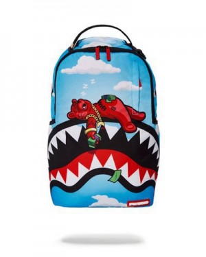 Blue Sprayground Diablo Money Dreams (Dlxr) Backpacks | 96104-DUHF