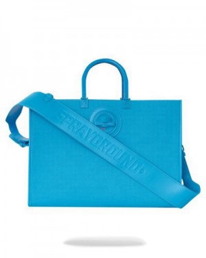 Blue Sprayground Heavy Metal Shark Tortuga Tote Bags | 78034-HDWA