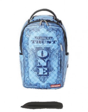 Blue Sprayground In God We Trust (One Of One) Backpacks | 62841-VUIA