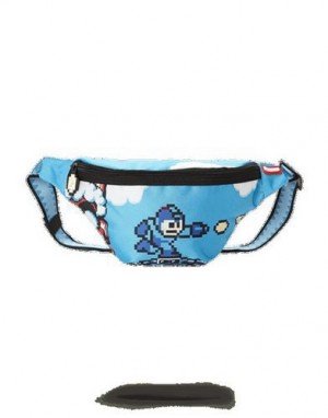 Blue Sprayground Mega Man Crossbody Bags | 98560-XMFV