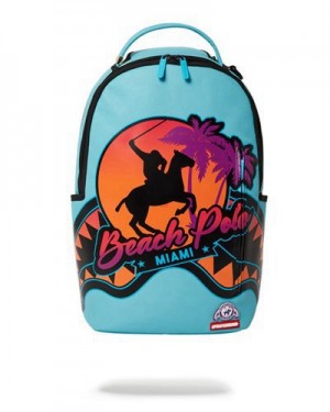 Blue Sprayground Miami Beach Polo Collab (Dlxv) Backpacks | 94701-IHEQ