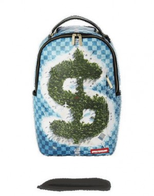 Blue Sprayground Money I Land Backpacks | 74138-UCYH