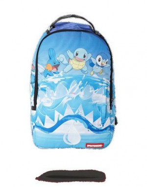 Blue Sprayground Pokemon Squirtle Water Shark Backpacks | 67301-LTPI