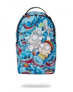 Blue Sprayground Rick & Morty Meseeks Crammed (Dlxr) Backpacks | 70239-XUKP