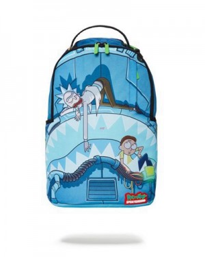 Blue Sprayground Rick & Morty Napsack (Dlxr) Backpacks | 83679-CDAM