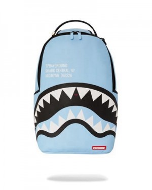 Blue Sprayground Shark Central (Dlxv) Backpacks | 42306-IDJX