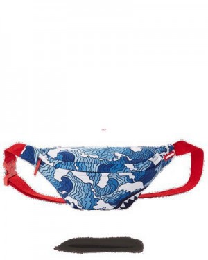 Blue Sprayground Shark Wave Savvy Crossbody Bags | 29043-DNEX