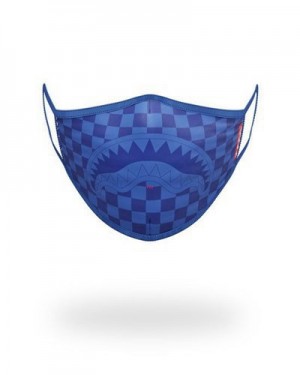 Blue Sprayground Sharks In Paris Form-fitting Face Masks | 42319-ENTV