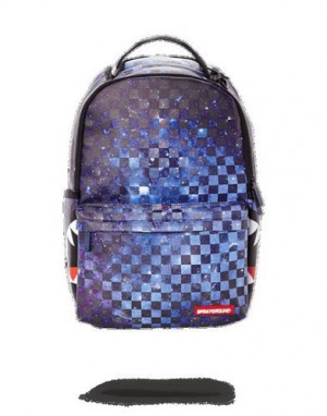 Blue Sprayground Sharks In Paris (Galaxy Edition) Backpacks | 03845-DZWG