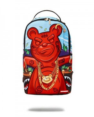 Blue / Red Sprayground Diablo Another Day Another Dolla (Dlxr) Backpacks | 24915-KDAT