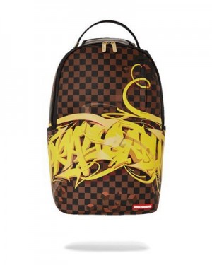 Brown Sprayground 3d Graffiti (Dlxv) Backpacks | 61945-LYON