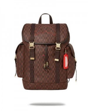 Brown Sprayground Alpha Navigator Monte Carlo Backpacks | 52416-VASH