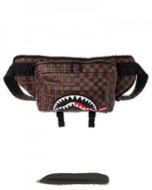 Brown Sprayground Cargo: Split The Check Crossbody Bags | 29581-IDCJ