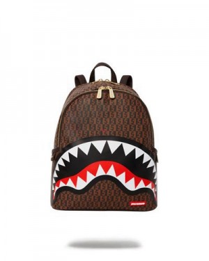 Brown Sprayground Cashin Checks Savage Backpacks | 24796-ECWY