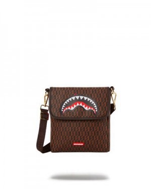 Brown Sprayground Cashin Checks Shoulder Crossbody Bags | 85971-CSMG