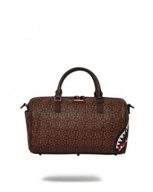 Brown Sprayground Frenzy Sharks Mini Duffle Bags | 35791-XWLF