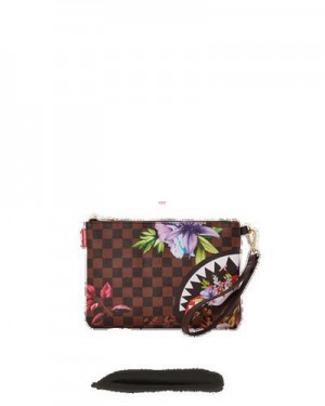 Brown Sprayground Garden Of Sharks Crossover Clutch Bag | 71804-XPMW