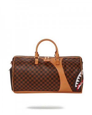 Brown Sprayground Henny Air To The Throne Duffle Bags | 49075-YANH