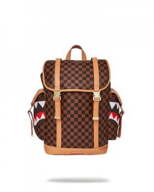 Brown Sprayground Henny Air To The Throne Monte Carlo Backpacks | 96128-PJOT