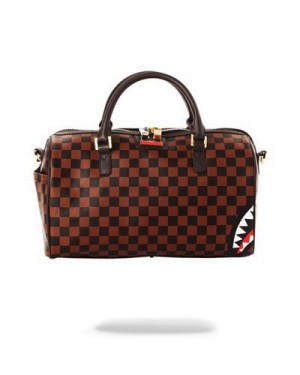 Brown Sprayground Jungle Paris Mini Duffle Bags | 70492-EFPN