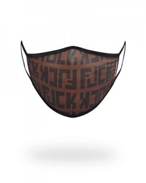 Brown Sprayground Offended Form-fitting Face Masks | 69248-NUXS