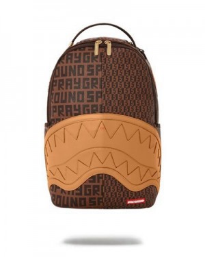 Brown Sprayground Sharkfinity (Dlxv) Backpacks | 13028-HPAY