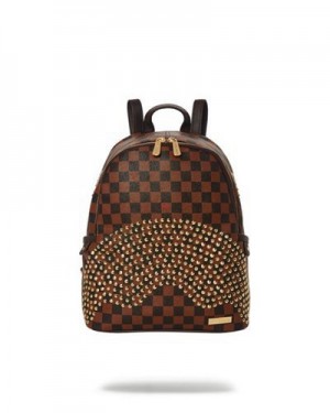 Brown Sprayground Sharks In Paris Polaris Savage Backpacks | 51926-VJLM