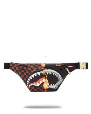 Brown Sprayground Sharks In Paris Unstoppable Savvy Crossbody Bags | 27835-GOIY