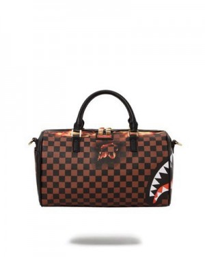 Brown Sprayground Sharks In Paris Unstoppable Mini Duffle Bags | 58701-SZGL