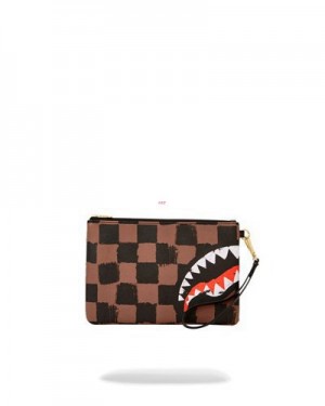 Brown Sprayground Sharks In Paris Vanquish Crossover Clutch Bag | 29518-JUMQ