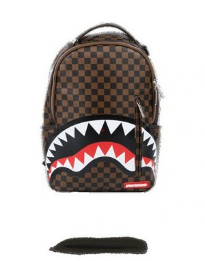 Brown Sprayground Sleek Sharks In Paris (Brown) Backpacks | 39517-EIRV