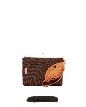 Brown Sprayground Trippy Henny Crossover Clutch Bag | 18572-APJE