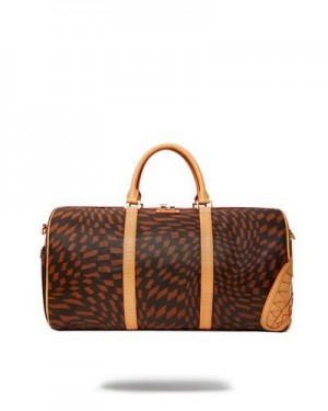 Brown Sprayground Trippy Henny Duffle Bags | 05691-FQKI