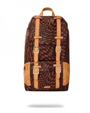 Brown Sprayground Trippy Henny Hills Backpacks | 87163-GDAX