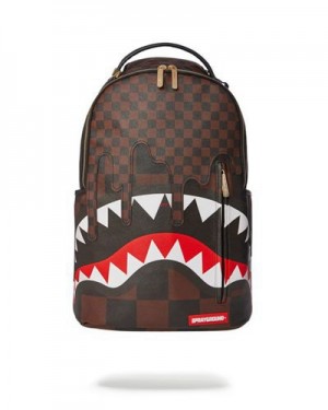 Brown Sprayground Xtc Sharks In Paris (Dlxv) Backpacks | 38264-LGUC