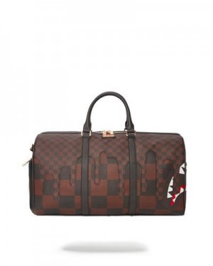 Brown Sprayground Xtc Sharks In Paris Duffle Bags | 83714-PVTL