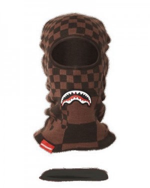 Brown Sprayground Xtc Sharks In Paris Ski Masks | 06932-HUJA