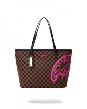 Brown / Pink Sprayground The Artists Touch Tote Bags | 28916-ILBN