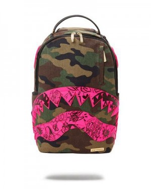 Camo Sprayground Drop Zone Backpacks | 16530-TKQS