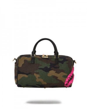 Camo Sprayground Drop Zone Mini Duffle Bags | 89407-TUOM