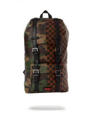 Camo Sprayground Jungle Paris Hills Backpacks | 71942-GVBY