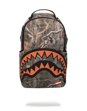 Camo Sprayground Wild Life Hunter Rubber Shark Backpacks | 31650-XOKC