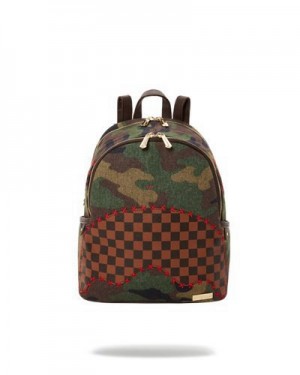 Dark Brown Sprayground The Paradoxx Shark Savage Backpacks | 40138-TFBH