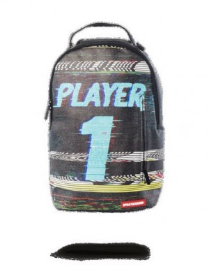 Dark Grey Sprayground Player #1 Backpacks | 17592-LFVA