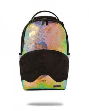 Gold Sprayground Magic City (Dlxv) Backpacks | 17960-NQFK