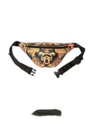 Gold Sprayground Palace Of Sharks Crossbody Bags | 08732-LVDO